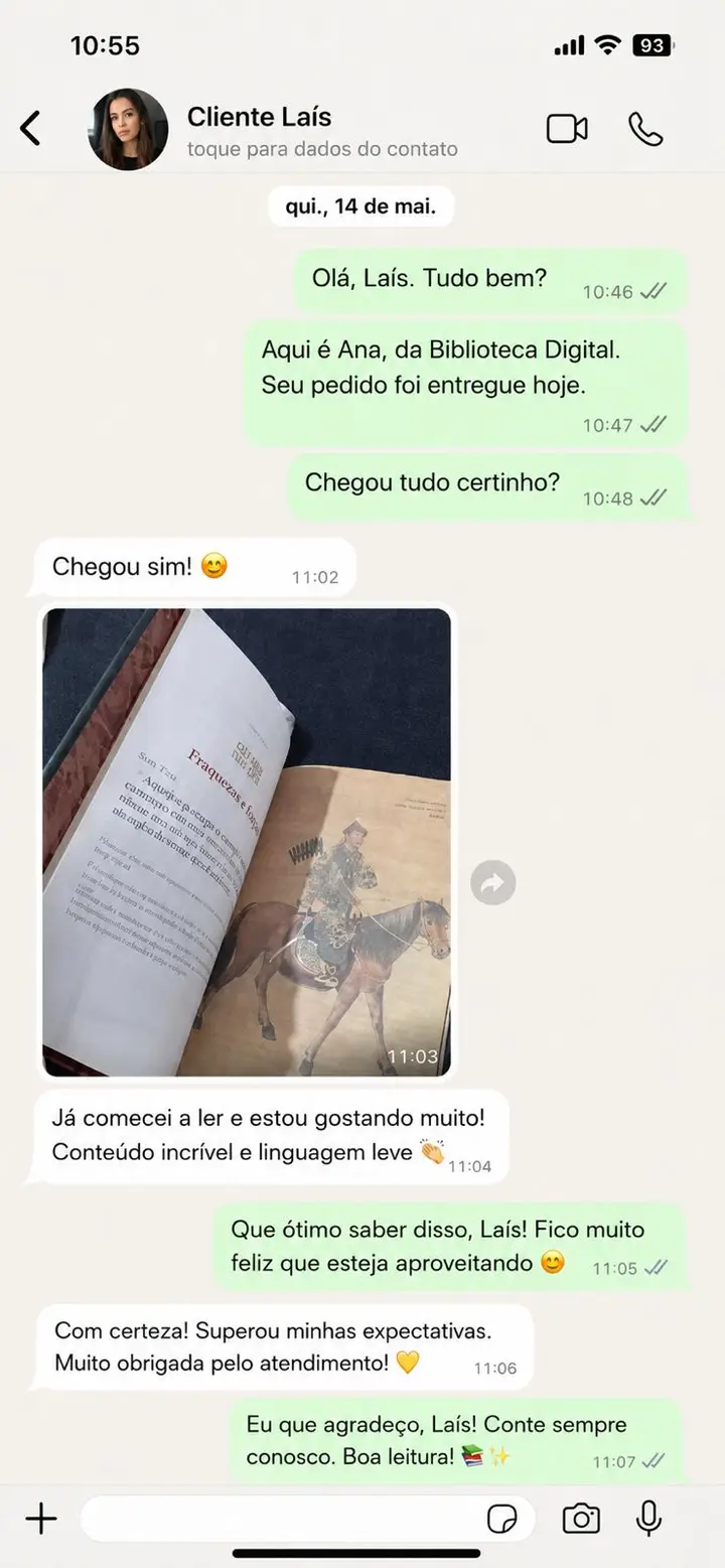 Feedback de cliente via WhatsApp