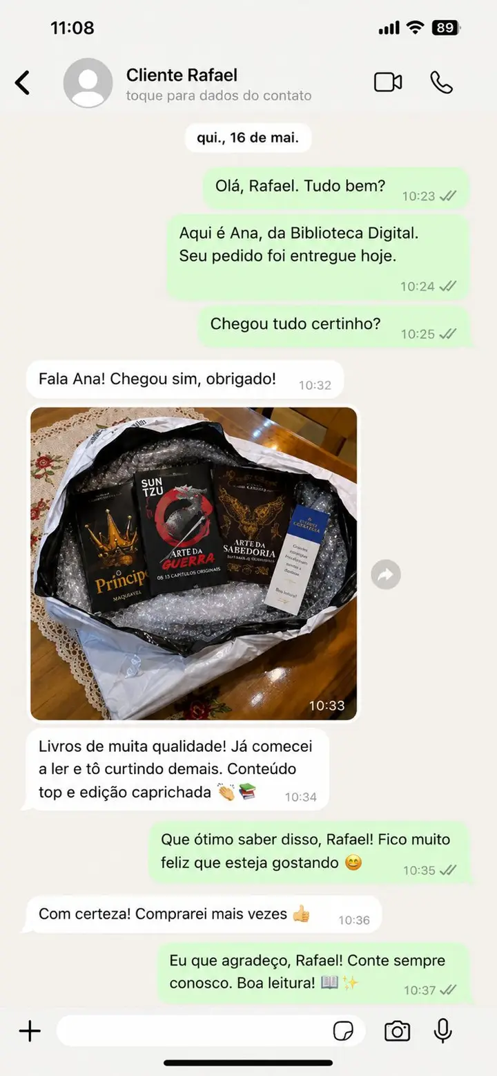 Feedback de cliente via WhatsApp